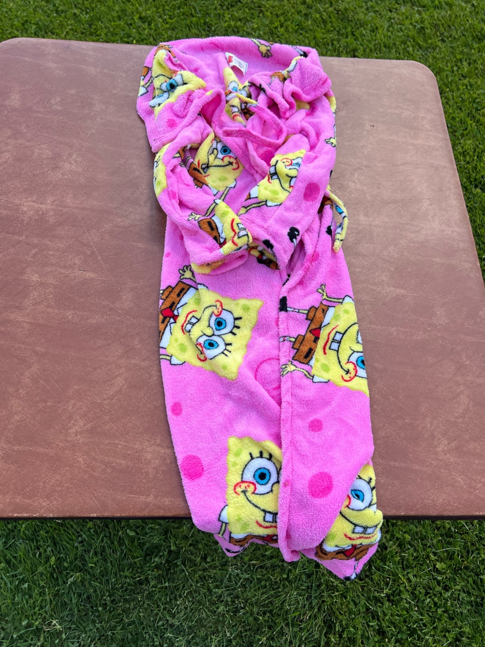 SpongeBob Squarepants Pink & Yellow Kids Fleece Hooded Robe